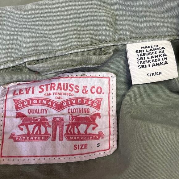 Levi's Women's Army Green Button Down Long Sleeve Pockets Shirt Jacket Top Sz S - Picture 4 of 5